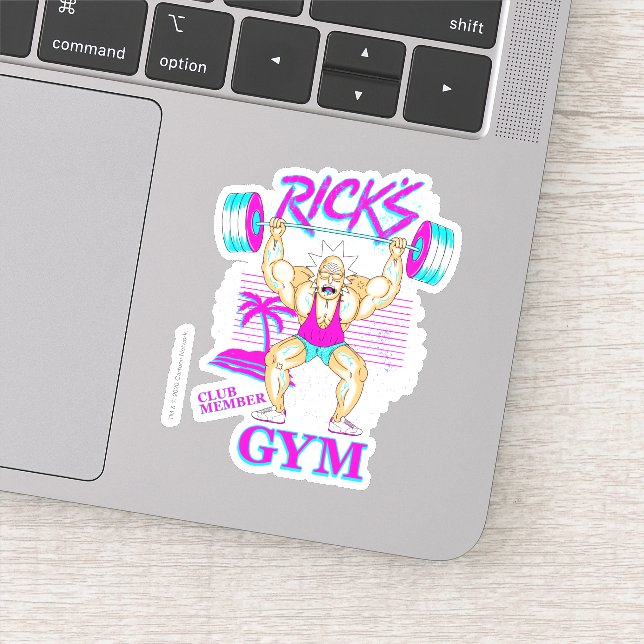 Pegatina RICK AND MORTY™ | Miembro del Club Gimnasio de Ric (Detalle)
