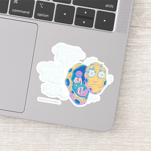 PEGATINA RICK AND MORTY™ | MOSTRARME LO QUE TENÍAS (Detalle)
