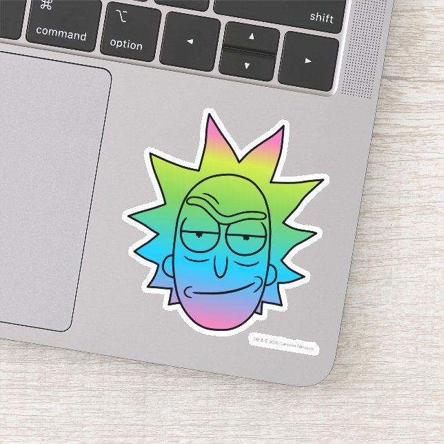 Pegatina RICK AND MORTY™ | Patrón Rainbow Rick Head (Detalle)