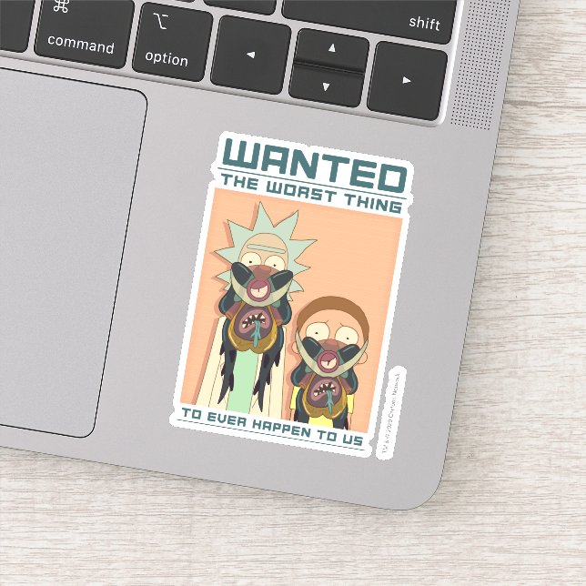 Pegatina RICK AND MORTY™ | Poster de Glorzo Wanted (Detalle)