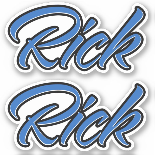 Pegatina Rick Name blue Aufkleber Sticker Stickerset (Anverso)