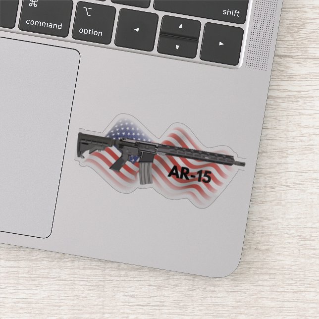 Pegatina Rifle semiautomático Patriótico AR-15 (Detalle)