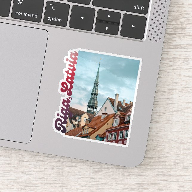 Pegatina Riga Old Town photo, Latvia souvenir, laptop (Detalle)