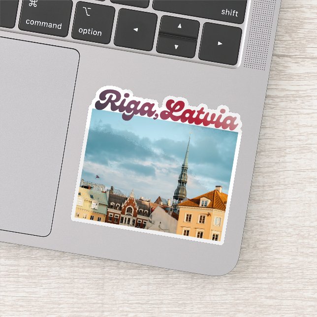 Pegatina Riga Old Town photo, souvenir from Latvia (Detalle)