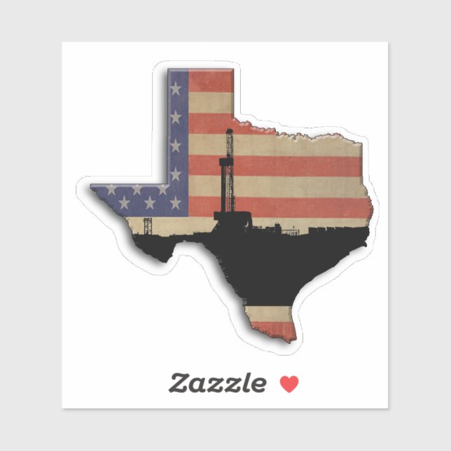 Pegatina Rija petrolera Patriótica de Texas (Hoja)