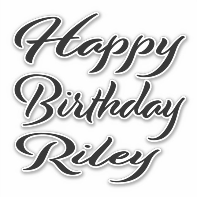 Pegatina Riley Name Vorname black Sticker Geburtstag (Anverso)