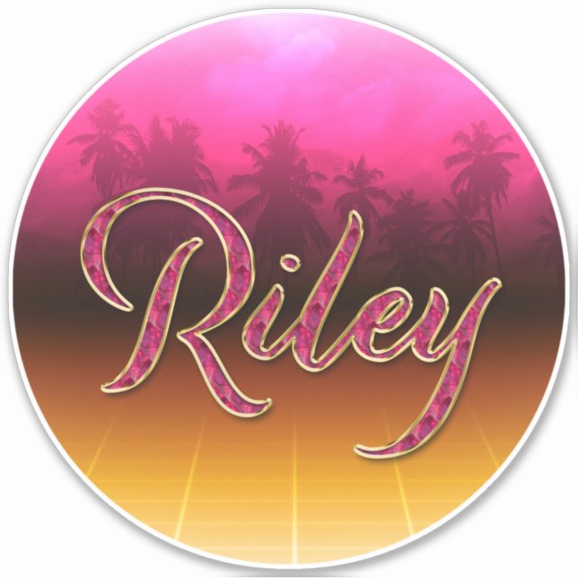 Pegatina Riley Vorname Name golden pink Aufkleber Sticker (Anverso)