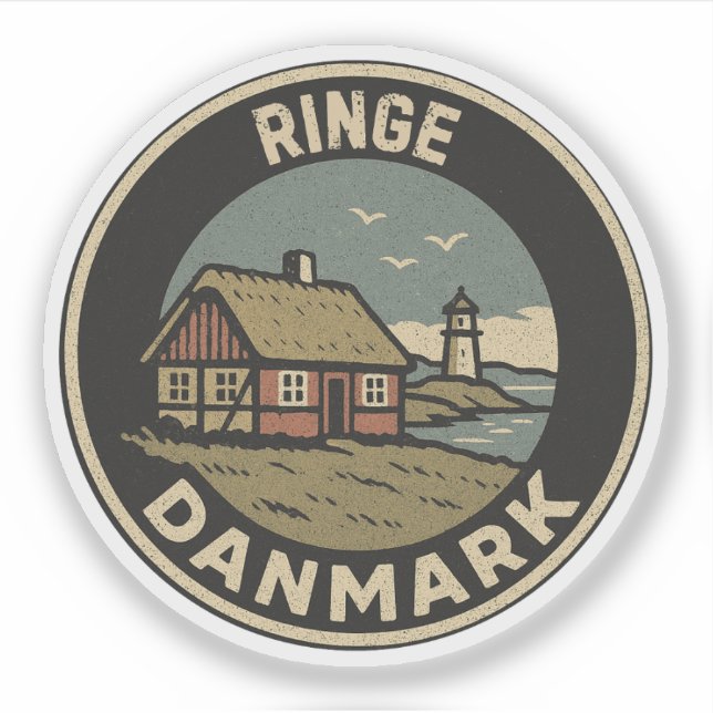 Pegatina Ringe, Dinamarca Danmark  (Anverso)