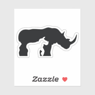 Pegatina Rinoceronte blanco y negro