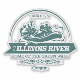 Pegatina Río Illinois (rafting 2)