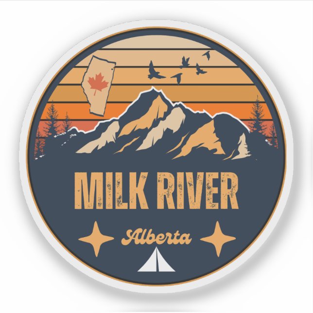 Pegatina Río Milk, Alberta (Anverso)