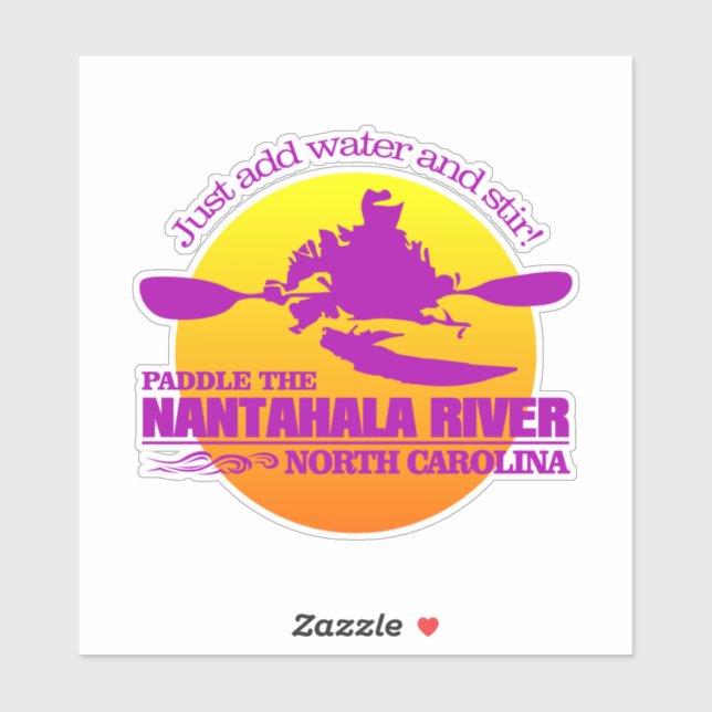 Pegatina Río Nantahala (puesta de sol) (Hoja)