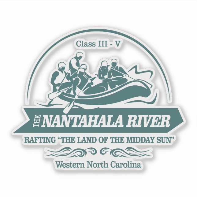Pegatina Río Nantahala (rafting2) (Anverso)