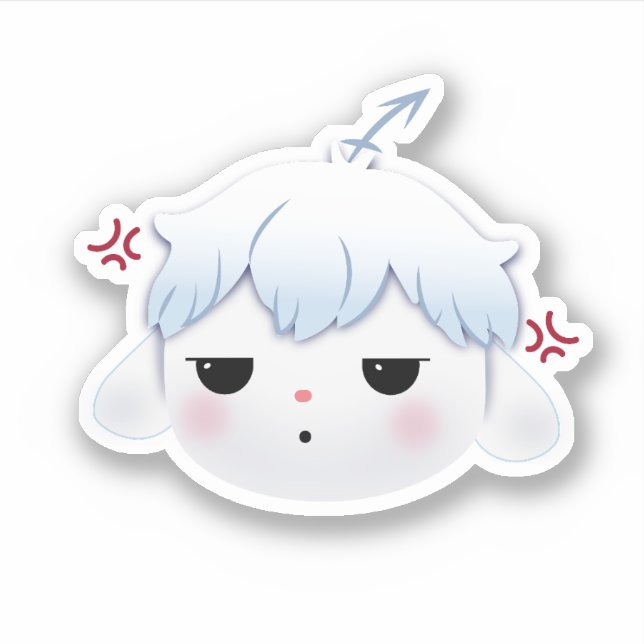 Pegatina Riri Enojado Cute Sticker (Anverso)