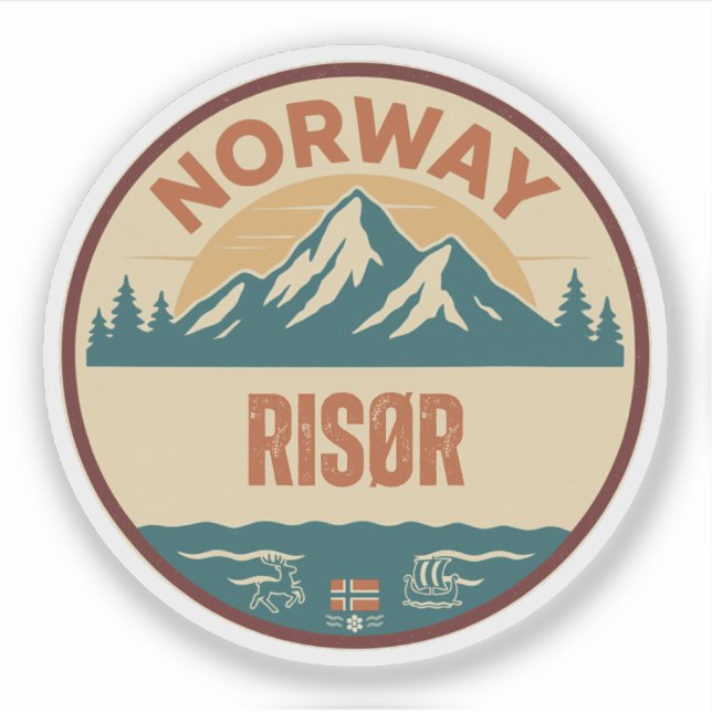 Pegatina Risør, Noruega Noruega (Anverso)