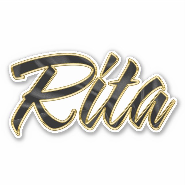 Pegatina Rita black gold Lettering Aufkleber Sticker (Anverso)