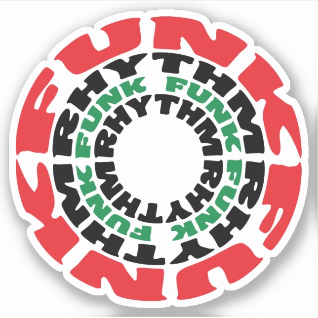 Pegatina Ritmo Funk Funk Rhythm (Anverso)