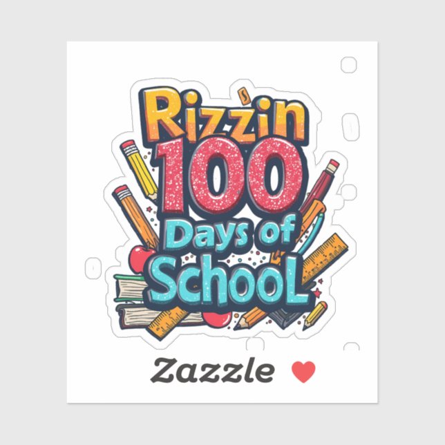 Pegatina Rizzin 100 días de escuela Gen Alpha Funny (Hoja)