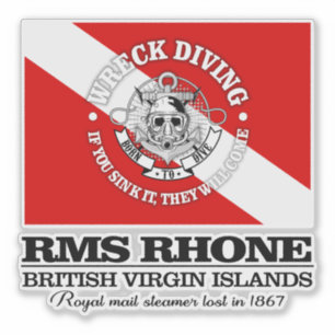 Pegatina RMS Rhone (mejores restos de naufragio)