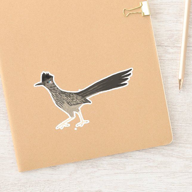 Pegatina Roadrunner Bird Colour Pencil Art (Cuaderno)