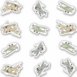 Pegatina Roaring Art Deco Bi-planos - personalizado verde a