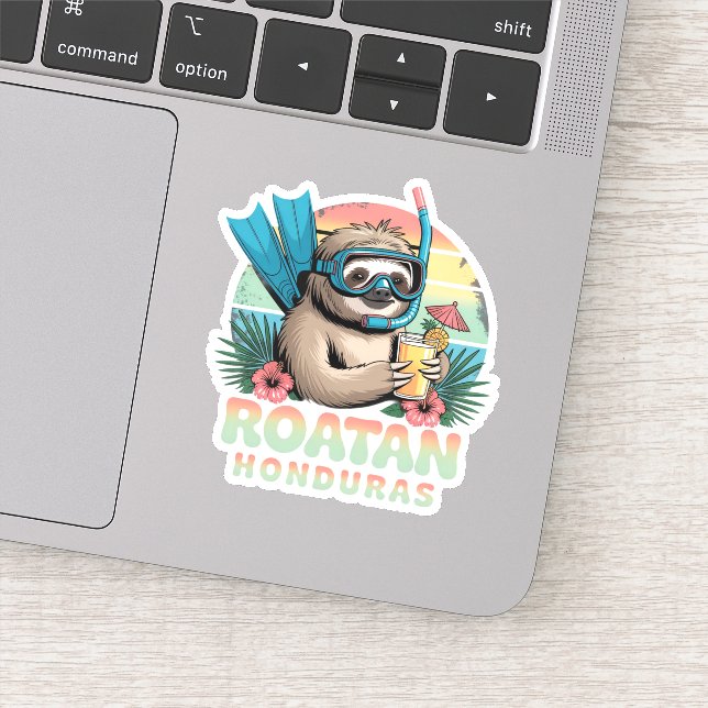 Pegatina Roatan Honduras Sloth, Roatan Sloth, Roatan  (Detalle)