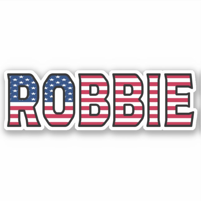 Pegatina Robbie Name Vorname USA Sticker Stickerset (Anverso)