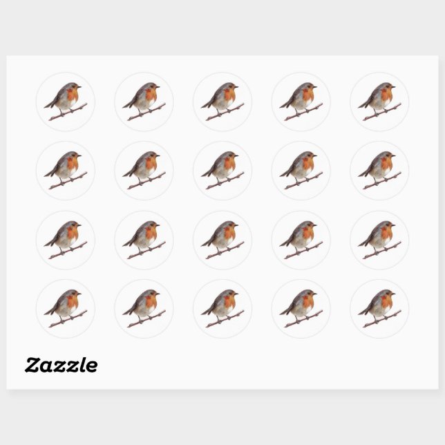 Pegatina Robin Bird (Erithacus Rubecula) (Hoja)
