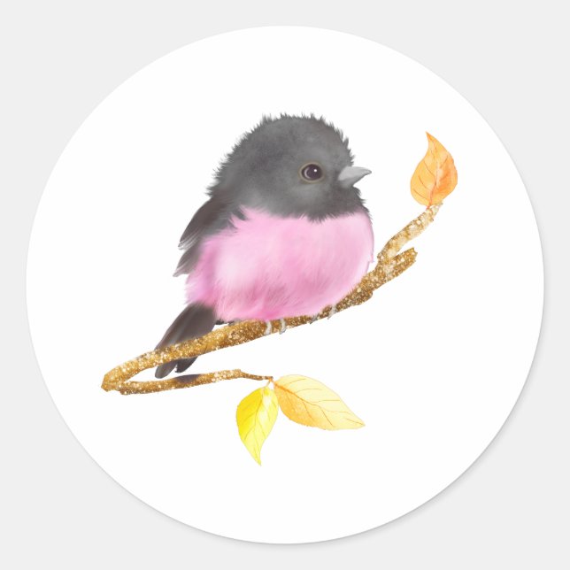 Pegatina Robin Bird Rosa (Anverso)