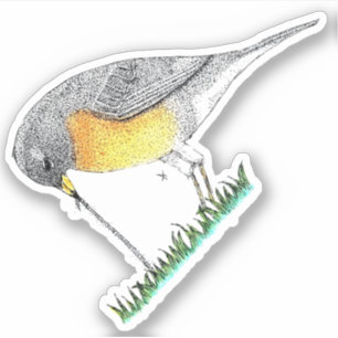 Pegatina Robin con Worm