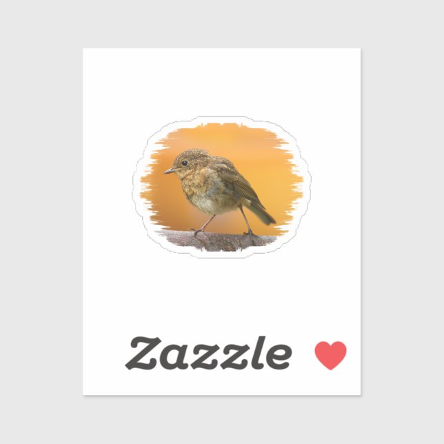 Pegatina Robin De Bebé En Una Rama De Árbol (Hoja)