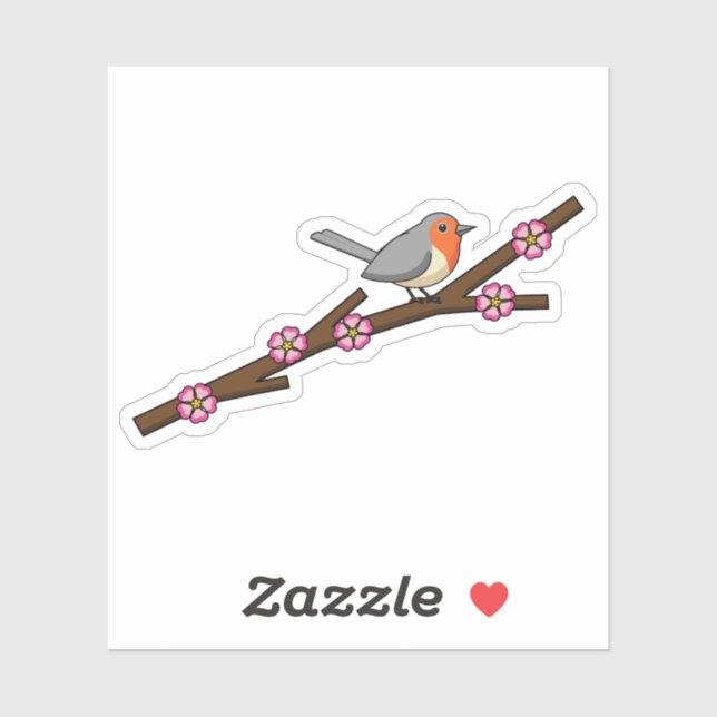 Pegatina Robin en Sakura (Hoja)