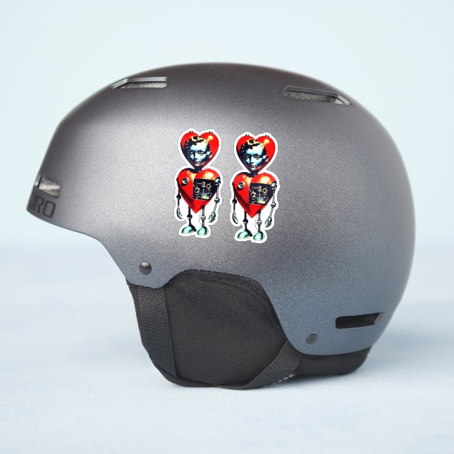 PEGATINA ROBOT DE SAN VALENTÍN (Lado del casco)