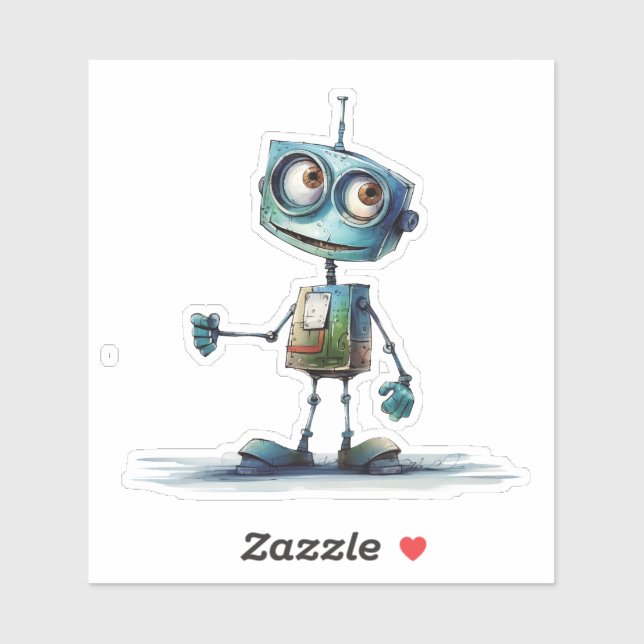 Pegatina Robots Quirky (diseño # 10) (Hoja)