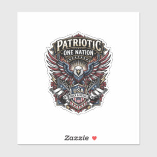 Pegatina Roca Patriótica Cresta de Águila Música Roca Metal