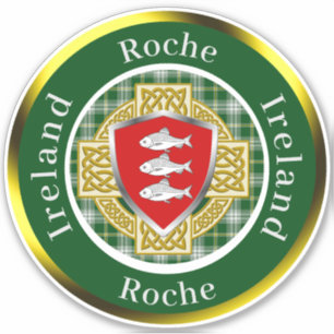 Pegatina Roche Irish Shield/Celtic Cross Personalizado