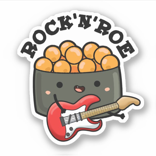 Pegatina Rock And Roe Funny Sushi Pun (Anverso)