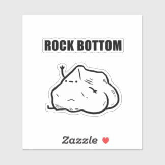 Pegatina Rock Bottom Funny Geology Pun Die Cut