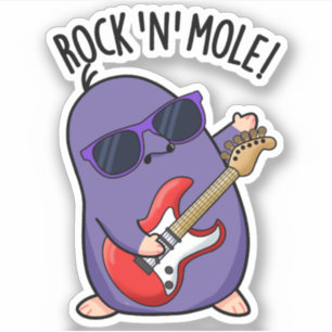 Pegatina Rock N Mole Funny Animal Pun