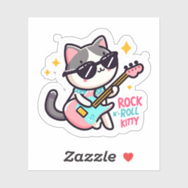 Pegatina Rock 'n roll Katzen