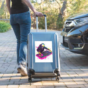 Pegatina Rock N’ Skull - Concierto de esqueleto de Punk div