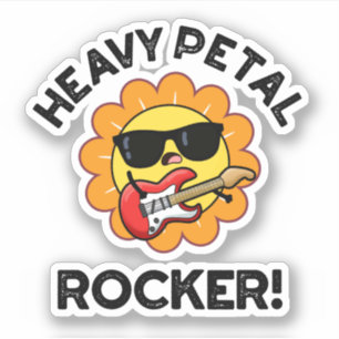 Pegatina Rockero Petal Funny Flower Pun