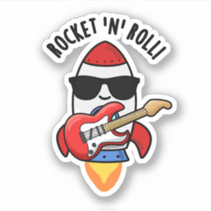 Pegatina Rocket And Rolly Funny Rocket Pun