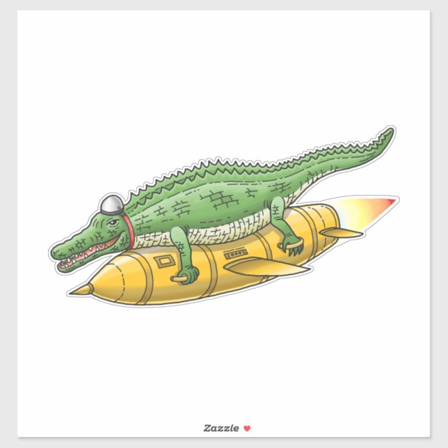 Pegatina Rocket Crocodile (Hoja)