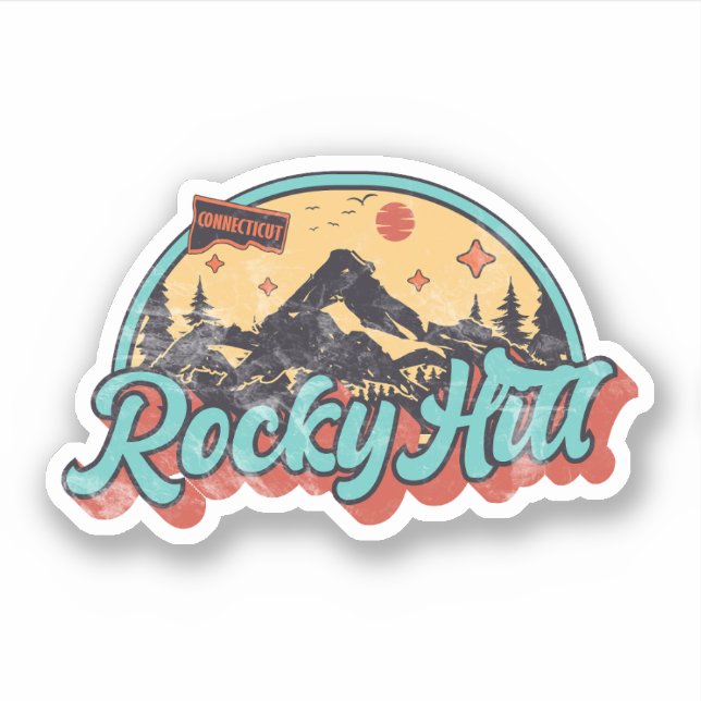 Pegatina Rocky Hill, Connecticut (Anverso)