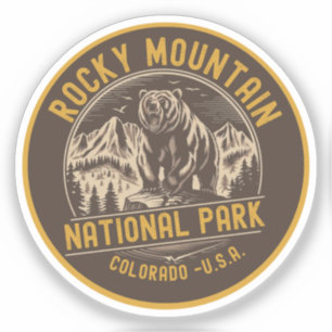 Pegatina Rocky Mountain National Park Forest Landscape