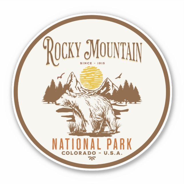 Pegatina Rocky Mountain National Park Vintage landscape (Anverso)