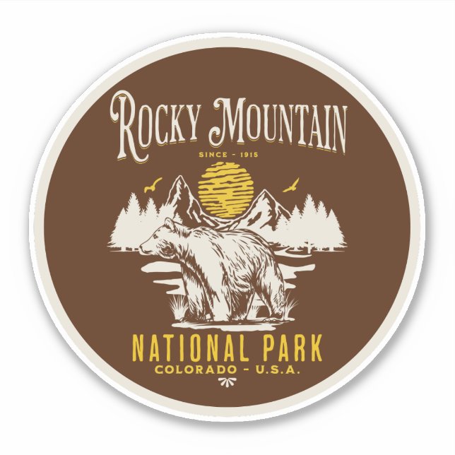 Pegatina Rocky Mountain National Park Vintage landscape (Anverso)
