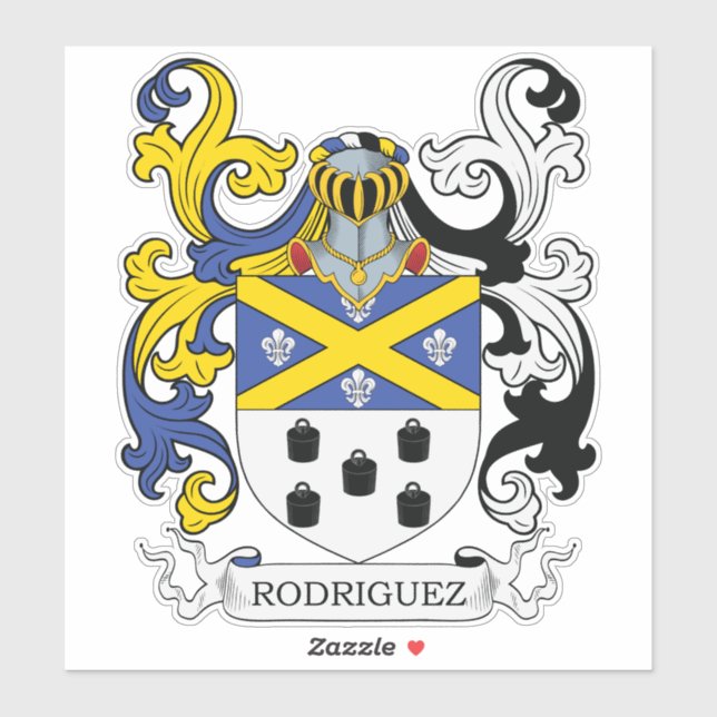 Pegatina Rodriguez Family Crest (Hoja)