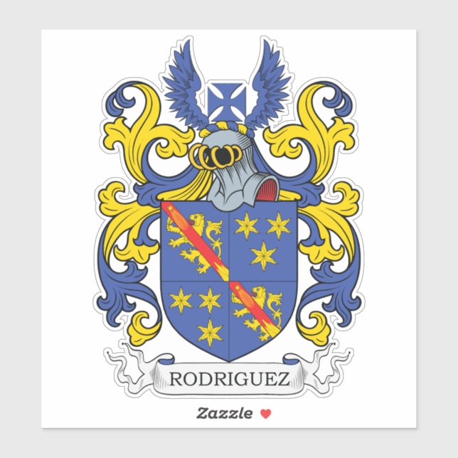 Pegatina Rodriguez Family Crest (Hoja)